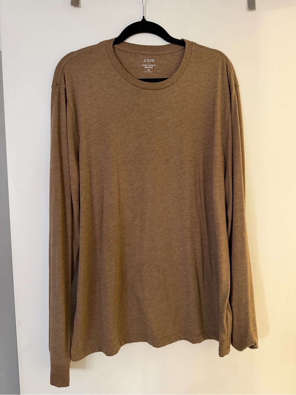 J. Crew Men’s Long Sleeve Crewneck Tee in Light Brown